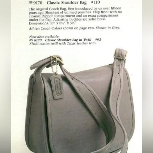 ⭐️Authentic VINTAGE Coach Classic shoulder flap saddle Bag 9170 - Picture 15 of 16